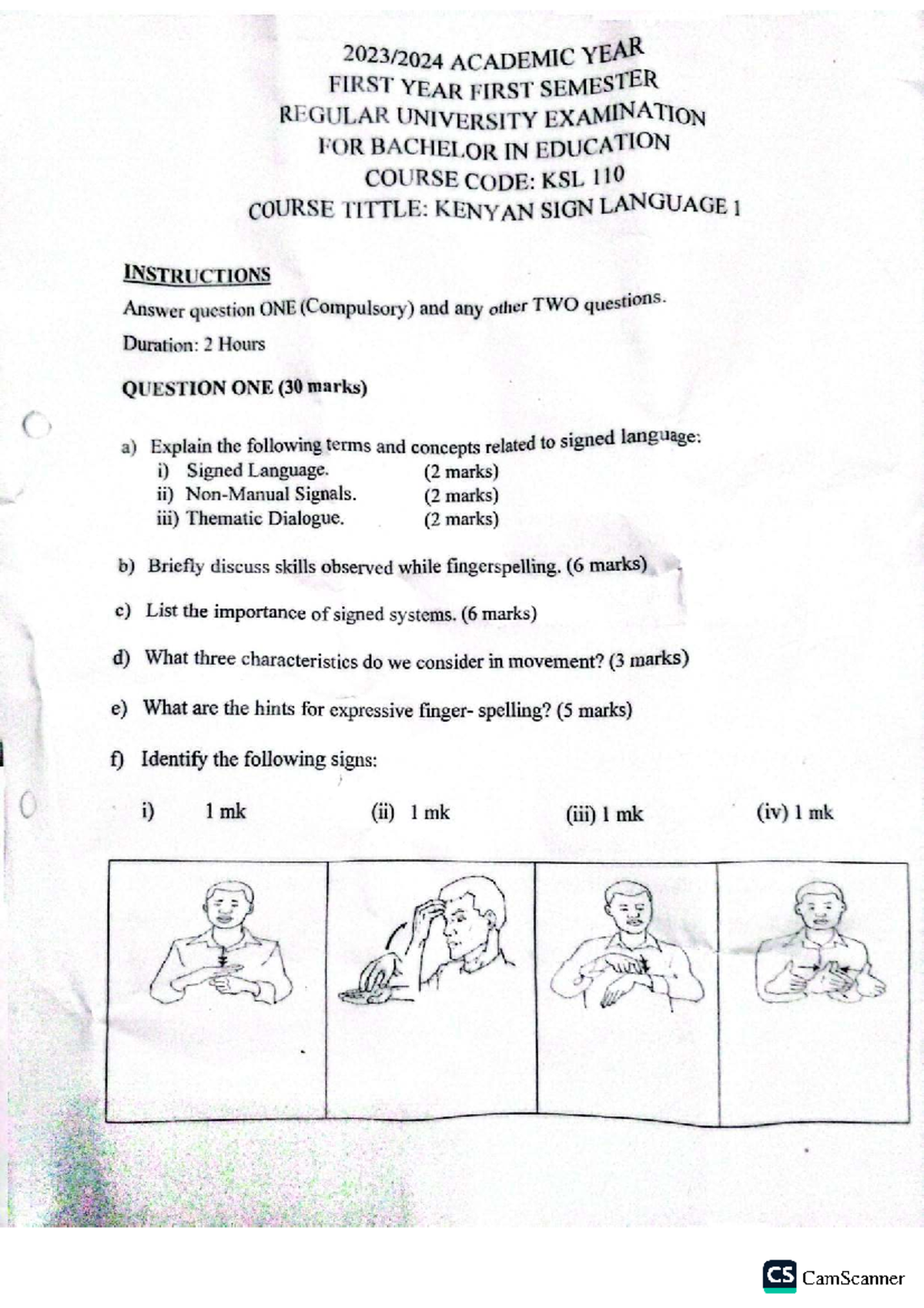 KSL 110 Final Exam: Kenyan Sign Language 1 - 2024/2025 Revision Guide ...