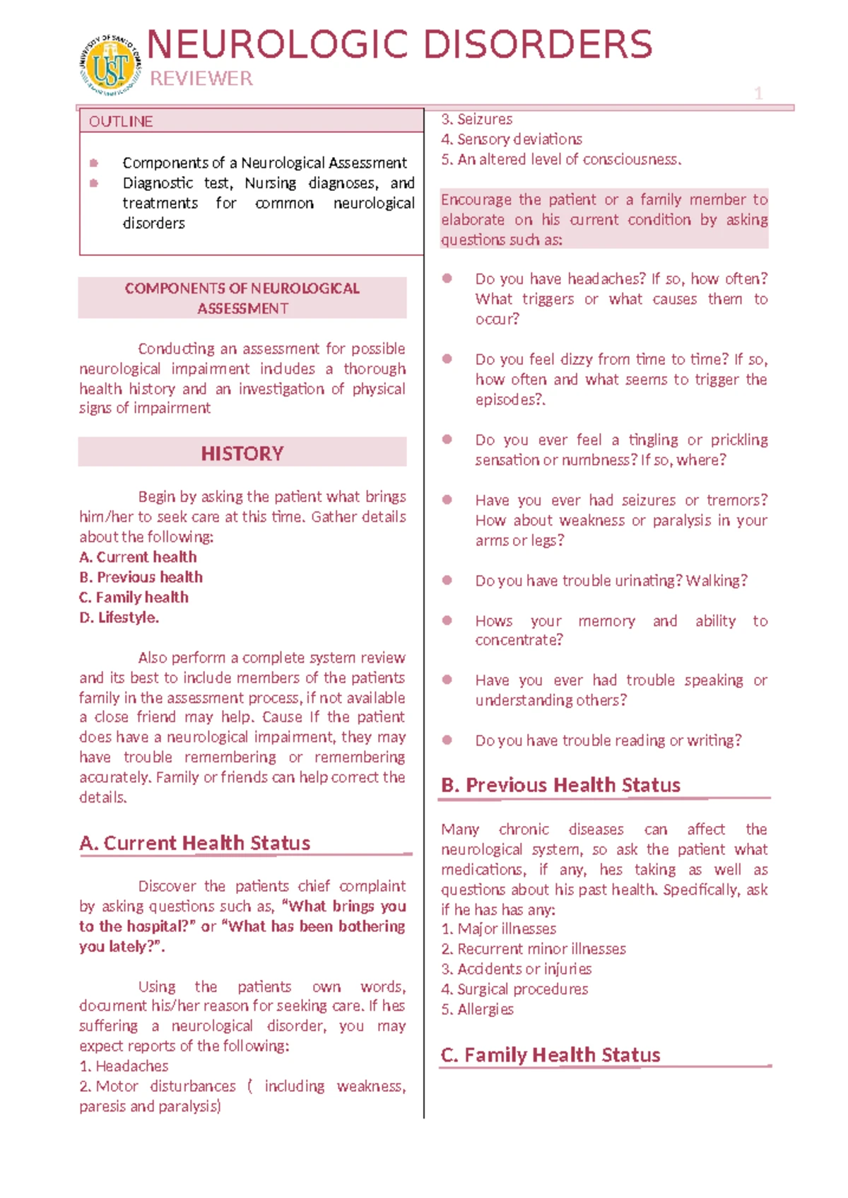Oxygenation Disorders - LECTURE NOTES (Unit 1 Overview) - Studocu