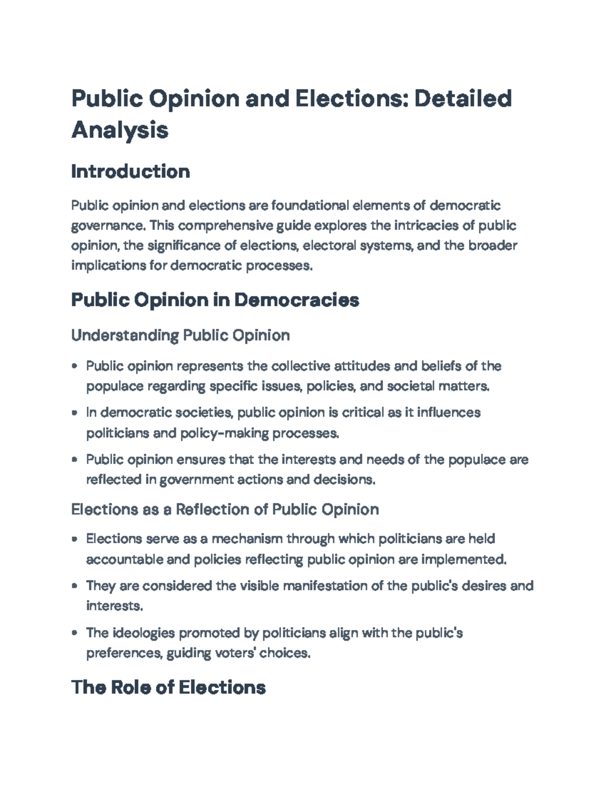 Public Opinion and Elections: An In-Depth Analysis of Democracy ...