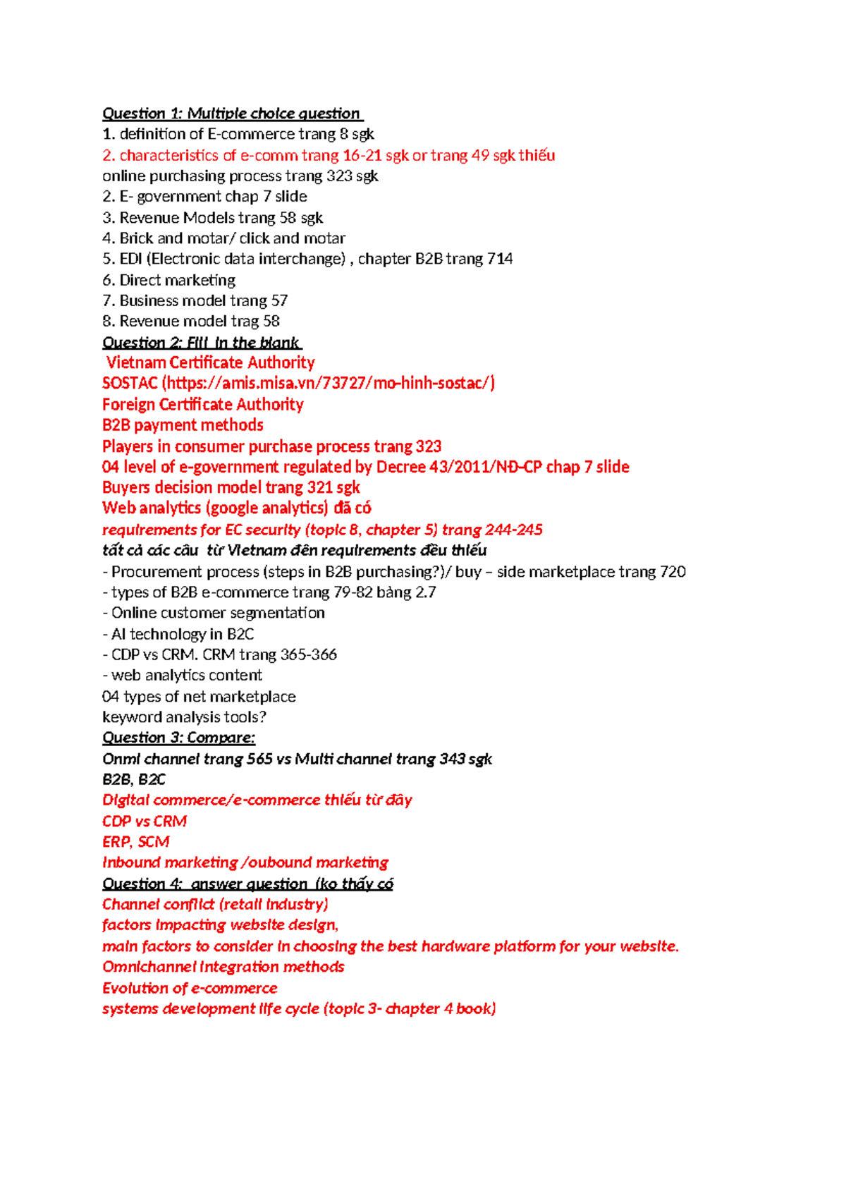 On tap TMDT CLC K65 - Exam Review & Key Concepts - Studocu
