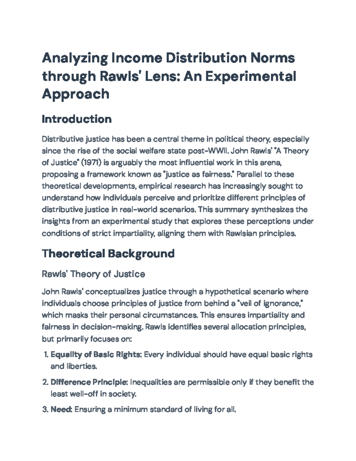 Course Code: POLS 302 - Distributive Justice: Exploring Income Norms ...