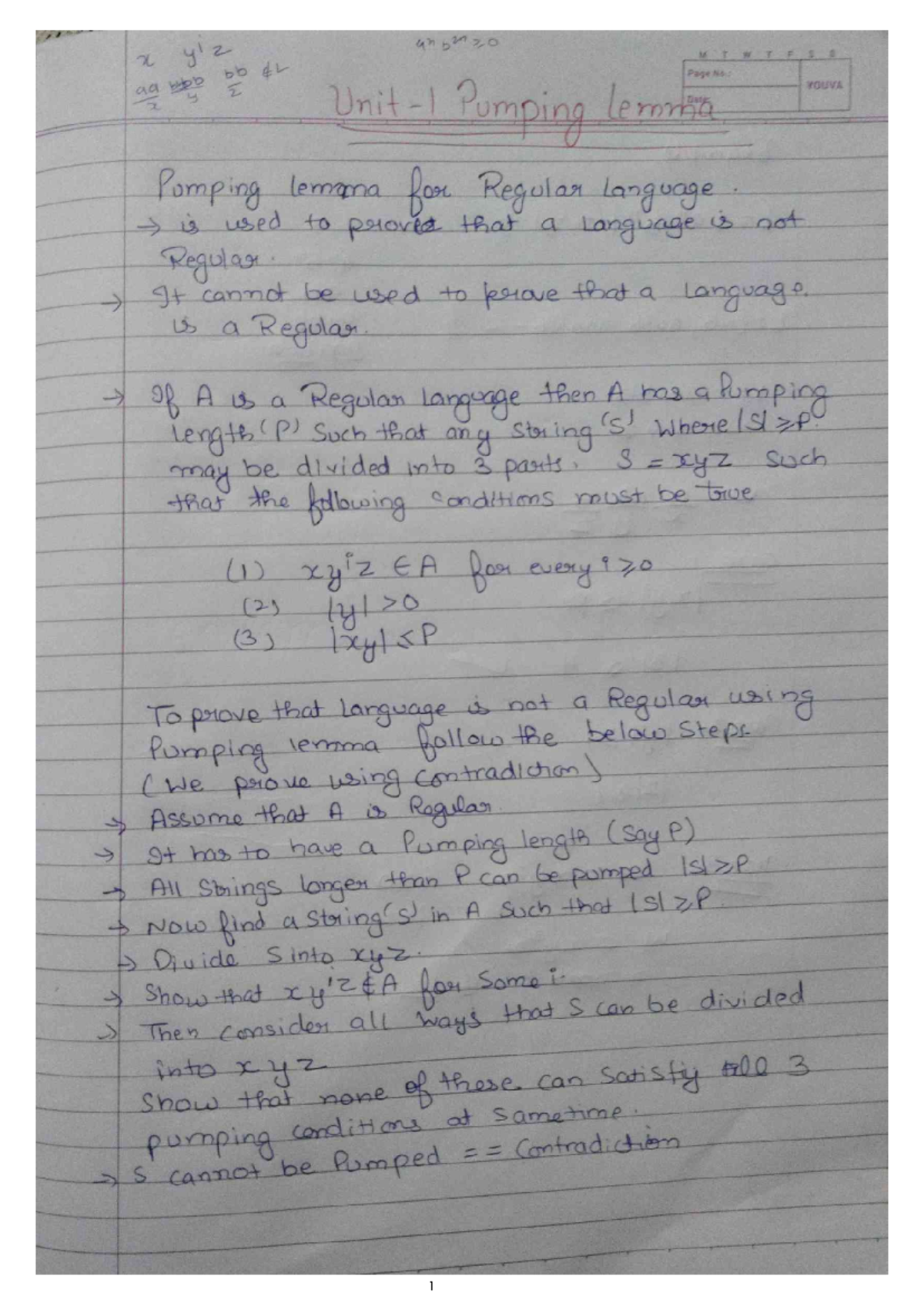 Theory of Computation Notes for CSE 3rd Year - Unit 1 Part 2 - Studocu