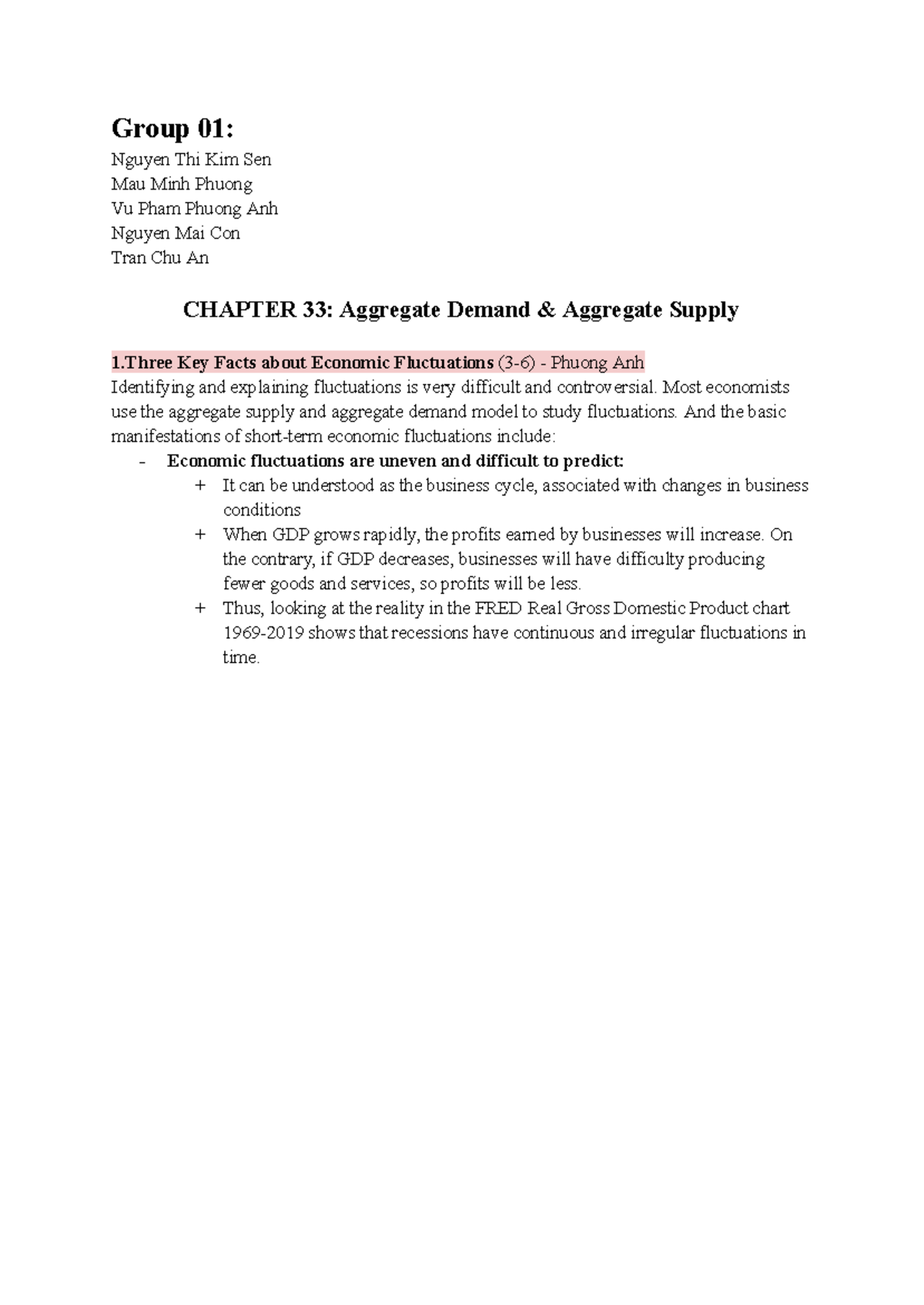 Chap 33 ECO121 Aggregate Demand & Supply: Economic Fluctuations ...