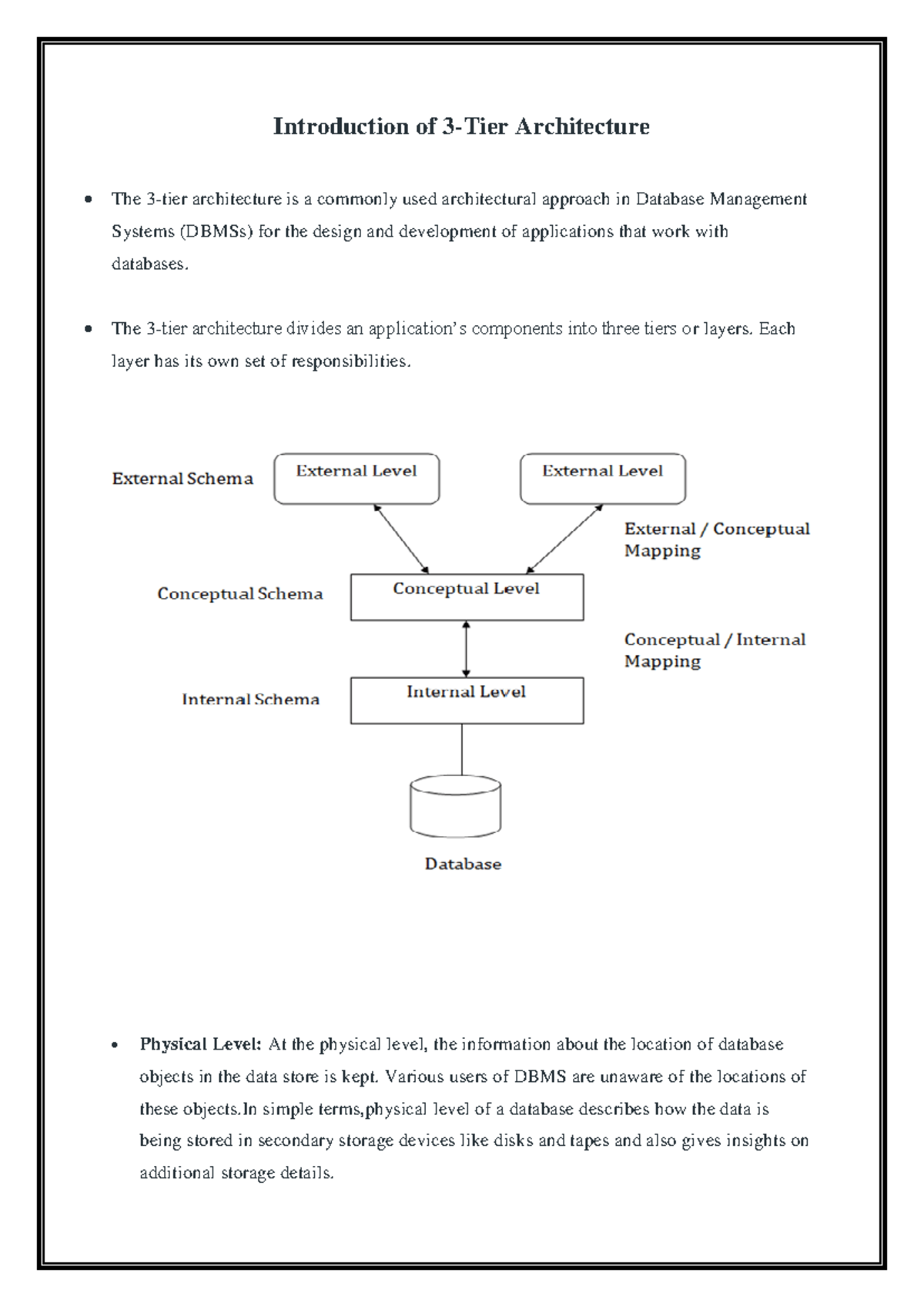 3-schema - DBMS notes - Introduction of 3-Tier Architecture The 3-tier ...