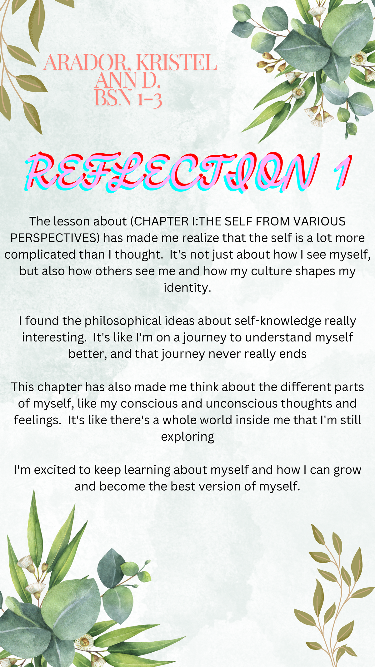 Reflections on Self-Identity: Insights from CHAPTER I (2024) - Studocu