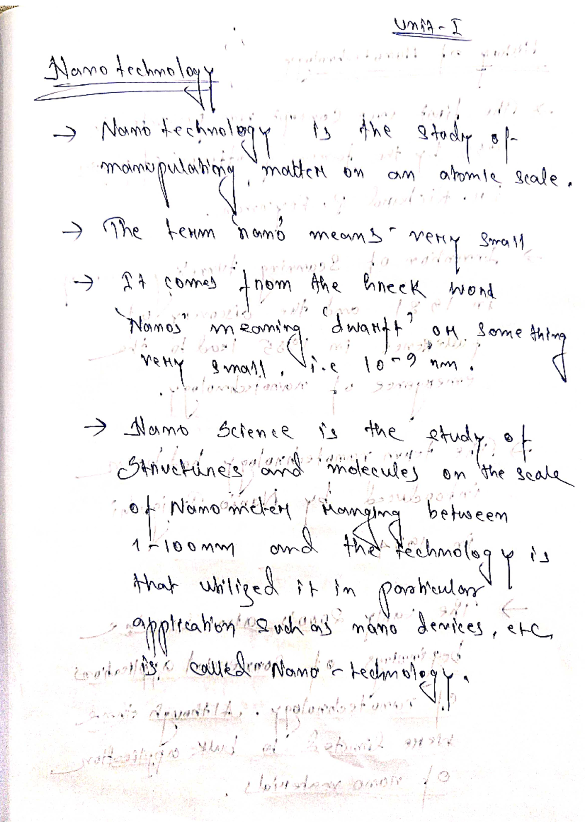 Nanotechnology Final Exam - Comprehensive Handwritten Notes - Studocu