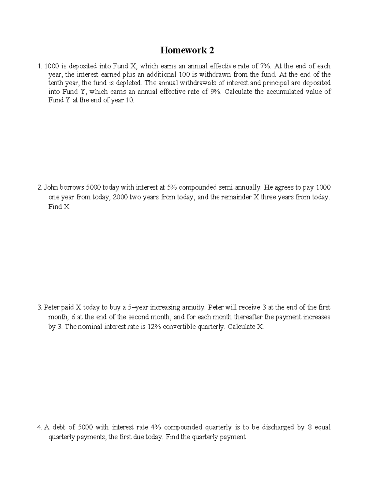 TOÁN TÀI Chính 2 Homework 2 + 3 Problems and Solutions - Studocu