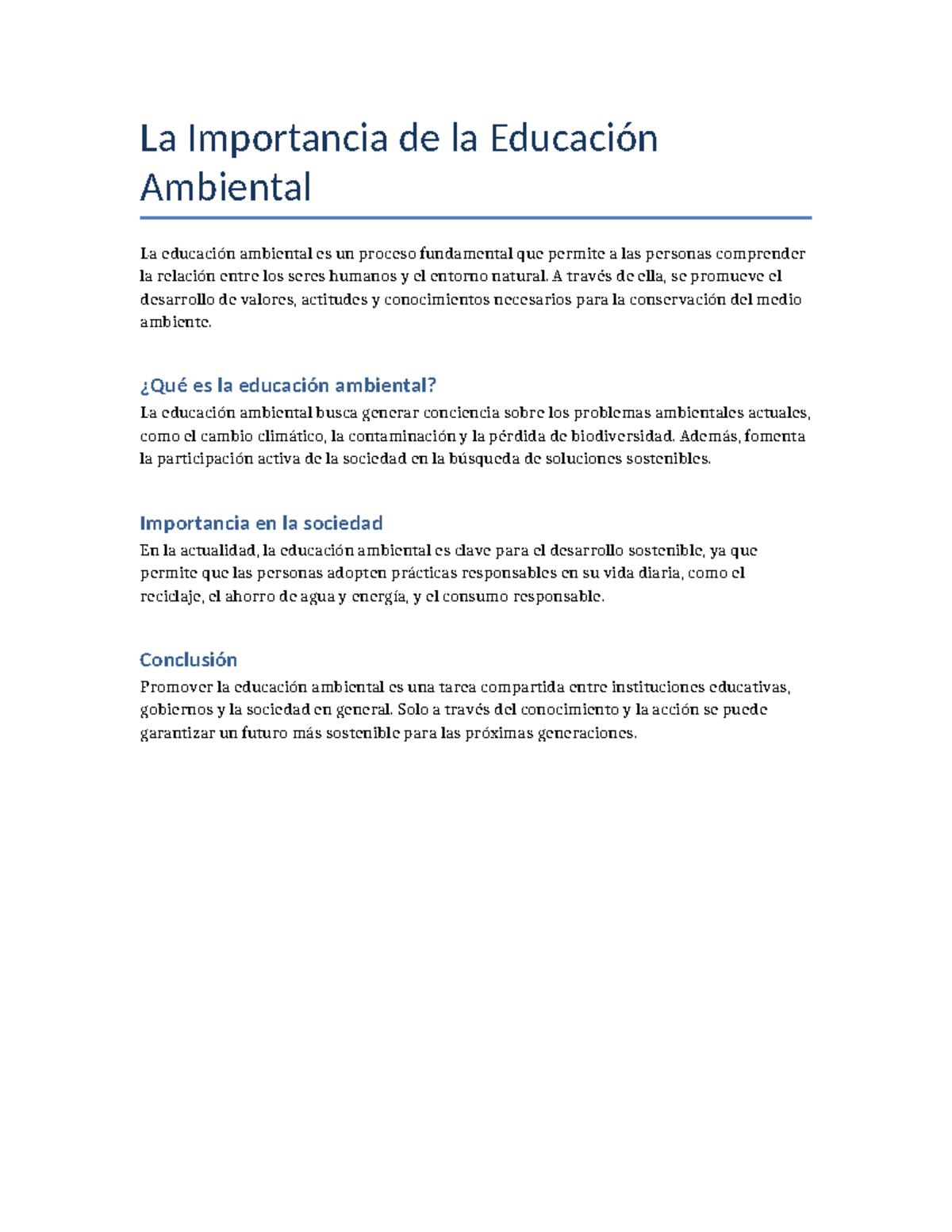 La Importancia de la Educación Ambiental en el Desarrollo Sostenible ...