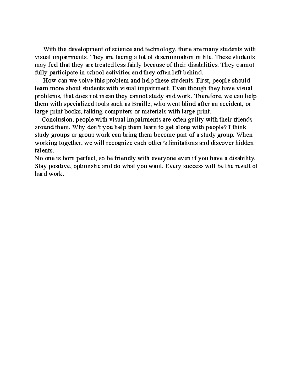 Addressing Discrimination Against Students with Visual Impairments ...