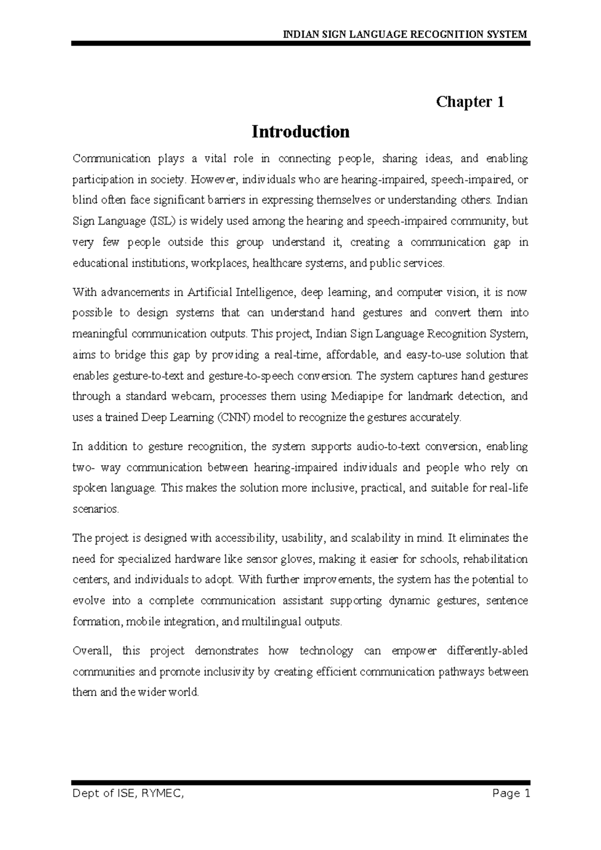 ISL Recognition System: Bridging Communication Gaps in Society - Studocu