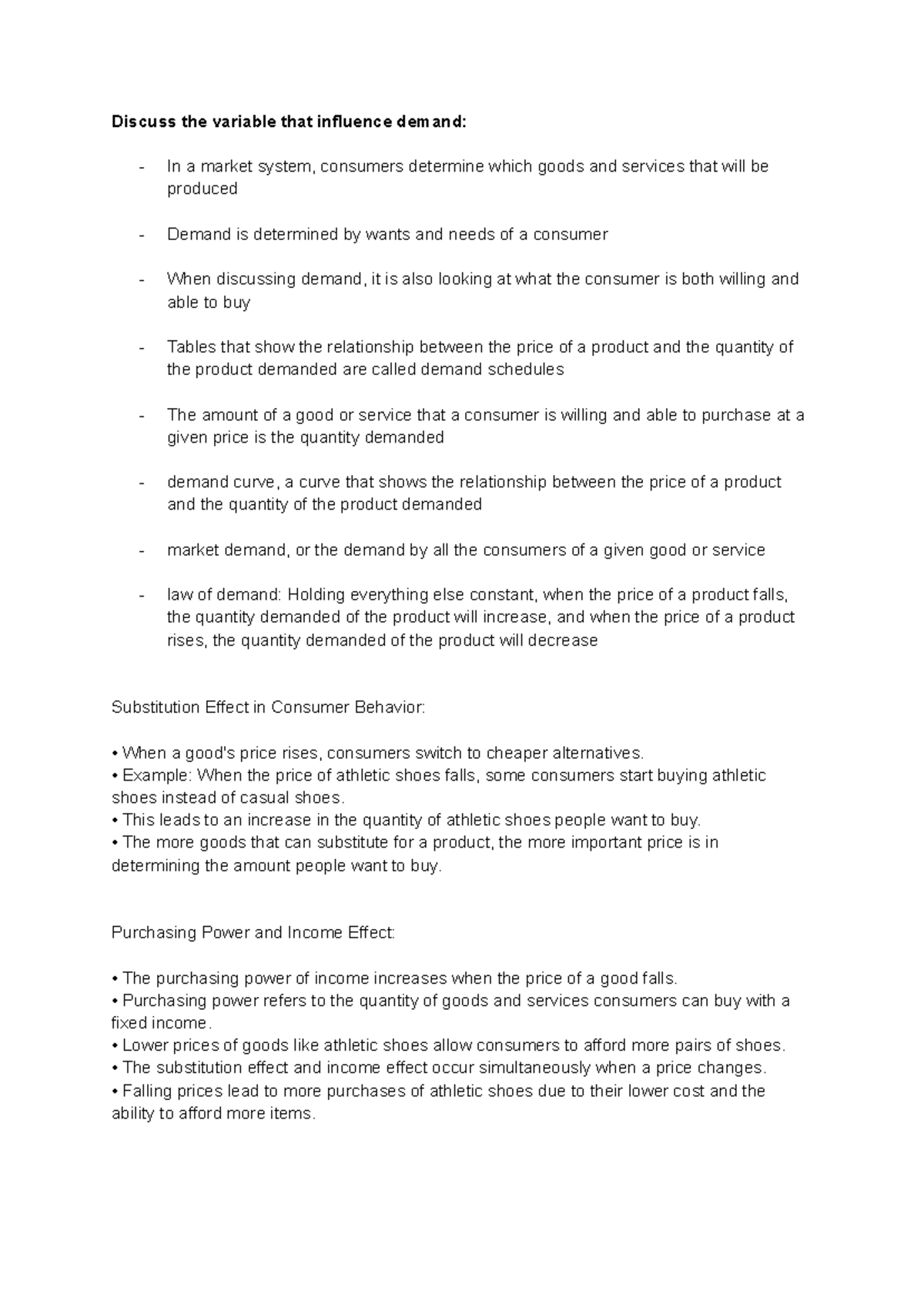 Microeconomics - Chapter 3: Demand and Supply Analysis Notes - Studocu