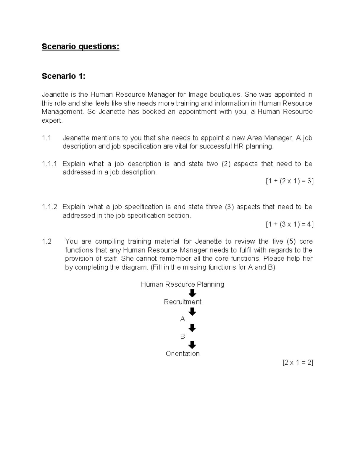 Chapter 6 Practice Questions & Answers: HR Management Scenarios - Studocu