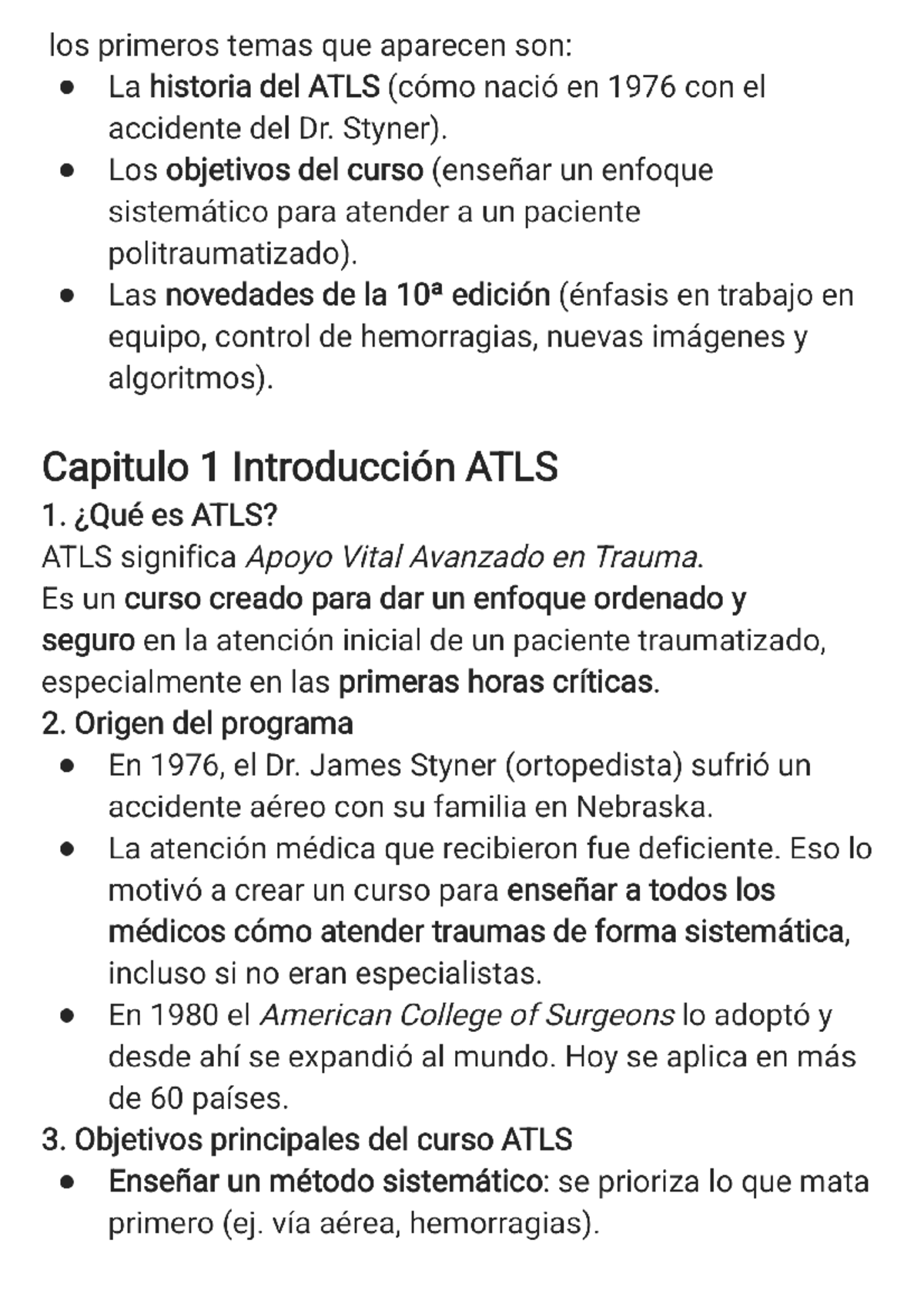 ATLS 10a Edición: Introducción y Evaluación en Trauma - Studocu