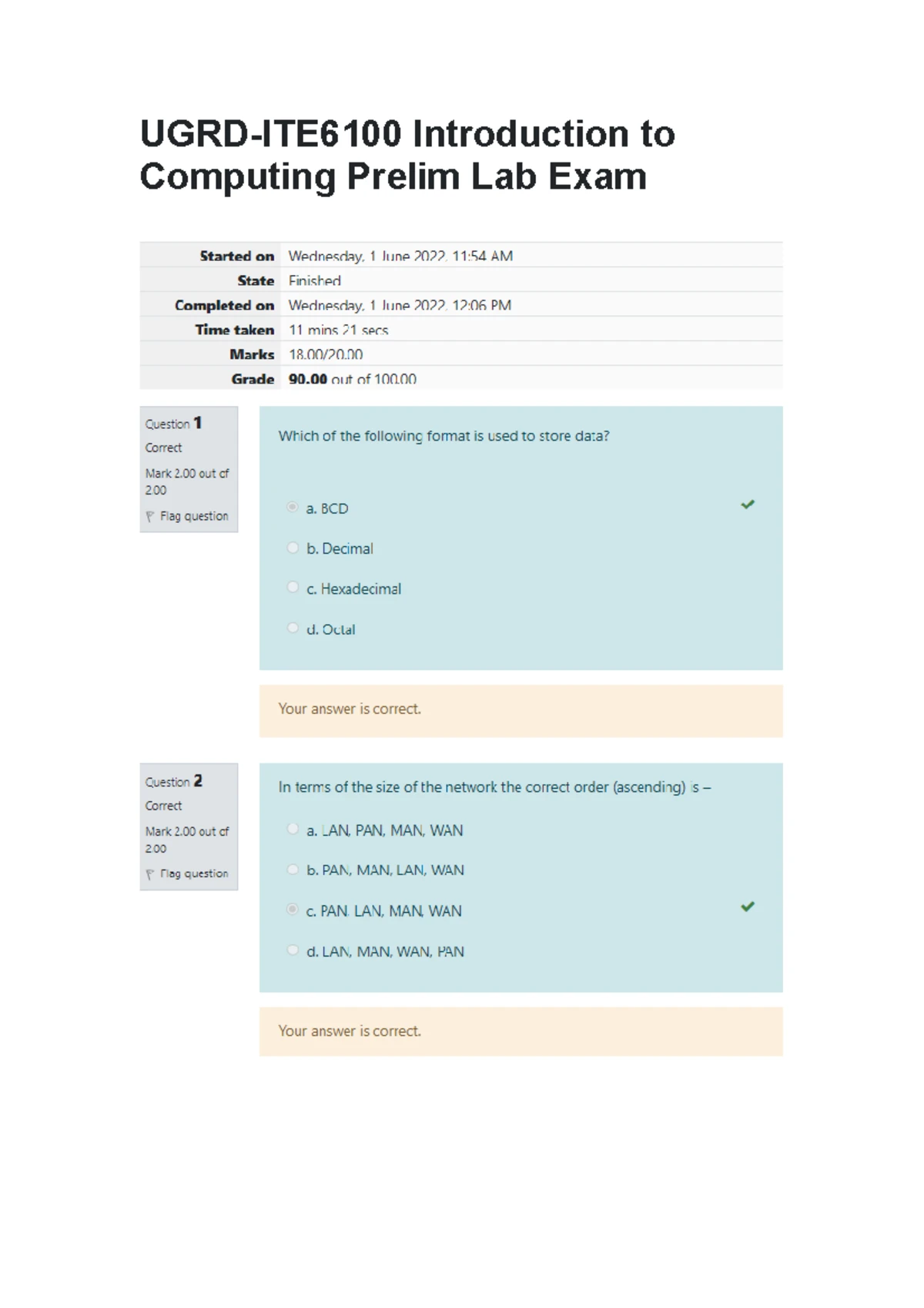 UGRD-ITE6100 Introduction to Computing Final Quiz 2 - Studocu