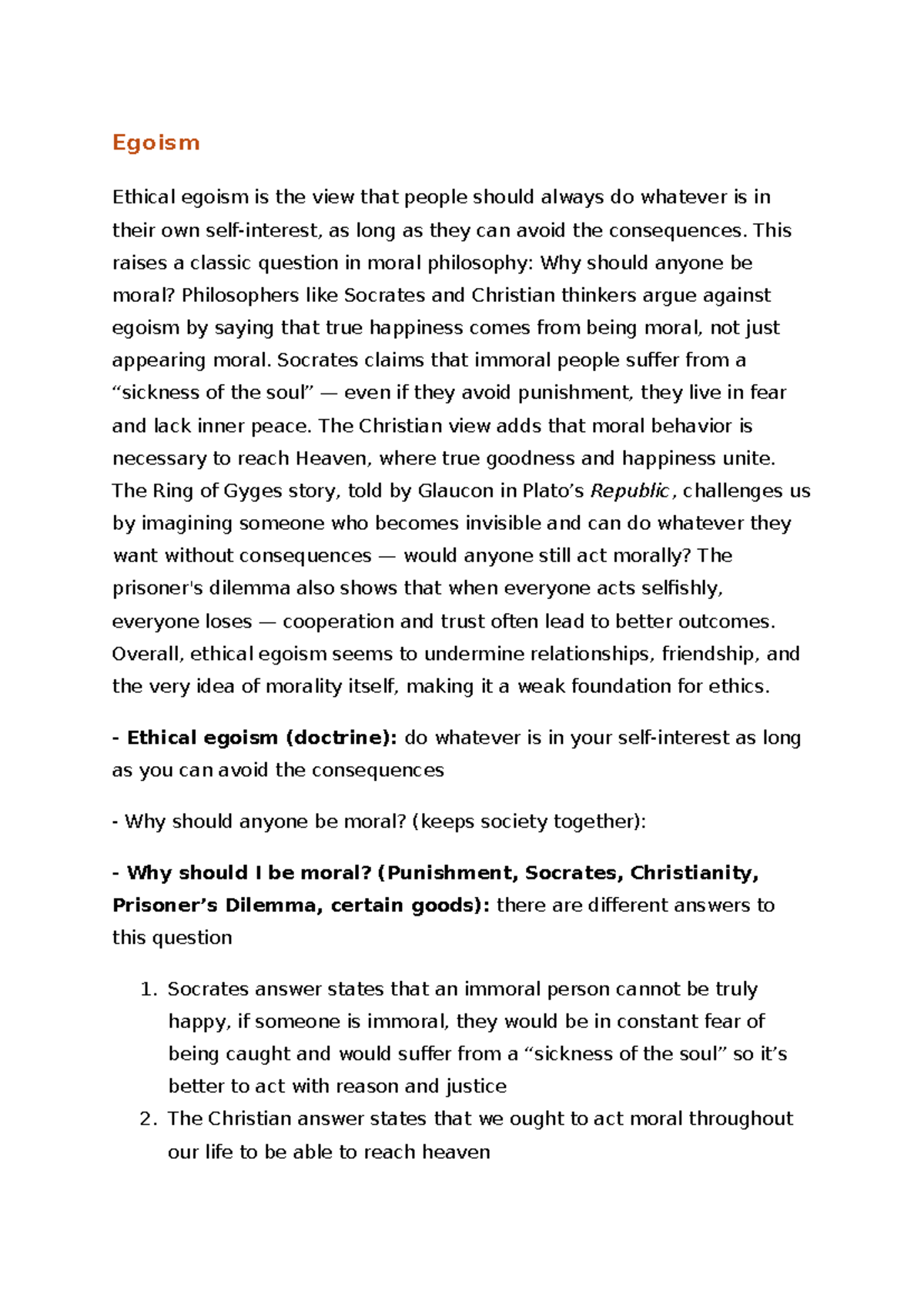 Final exam study notes for ethics and moral philosophy (PHIL 101) - Studocu