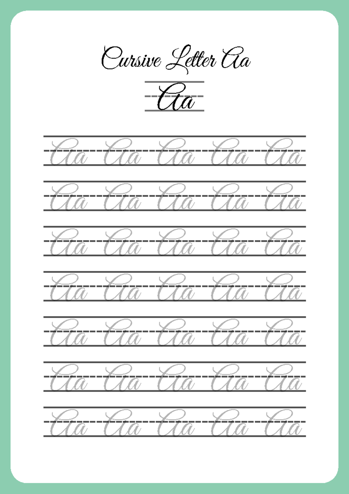 Cursive Letters Handwriting Worksheet: Practice Aa to Tt - Studocu