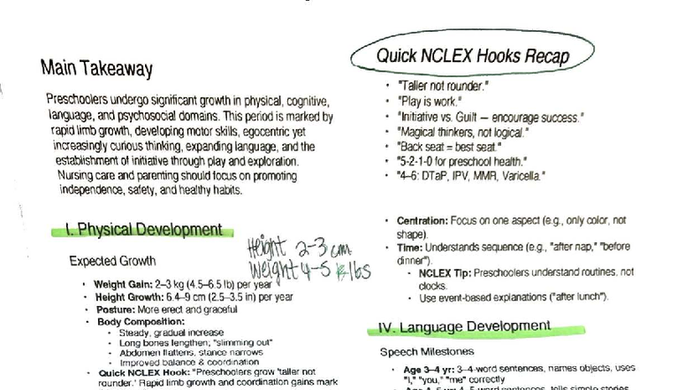 Quick NCLEX Study Guide: Key Insights on Preschool Development - Studocu