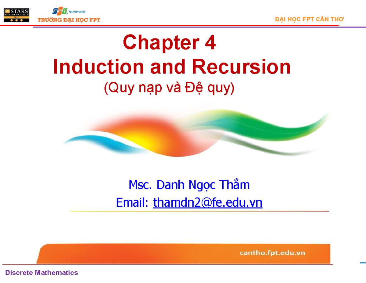 04-Induction and Recursion - Chapter 4 Induction and Recursion (Quy nạp ...