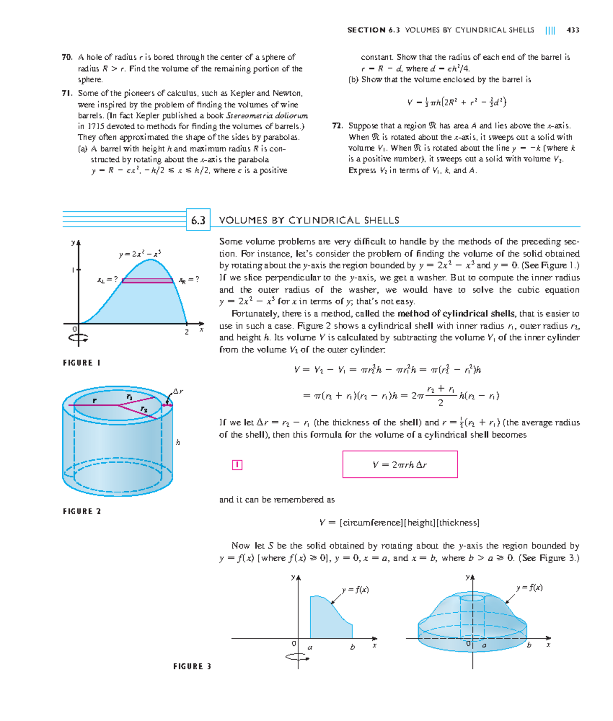Math ch 6-3 - math work - SECTION 6 VOLUMES BY CYLINDRICAL SHELLS ...