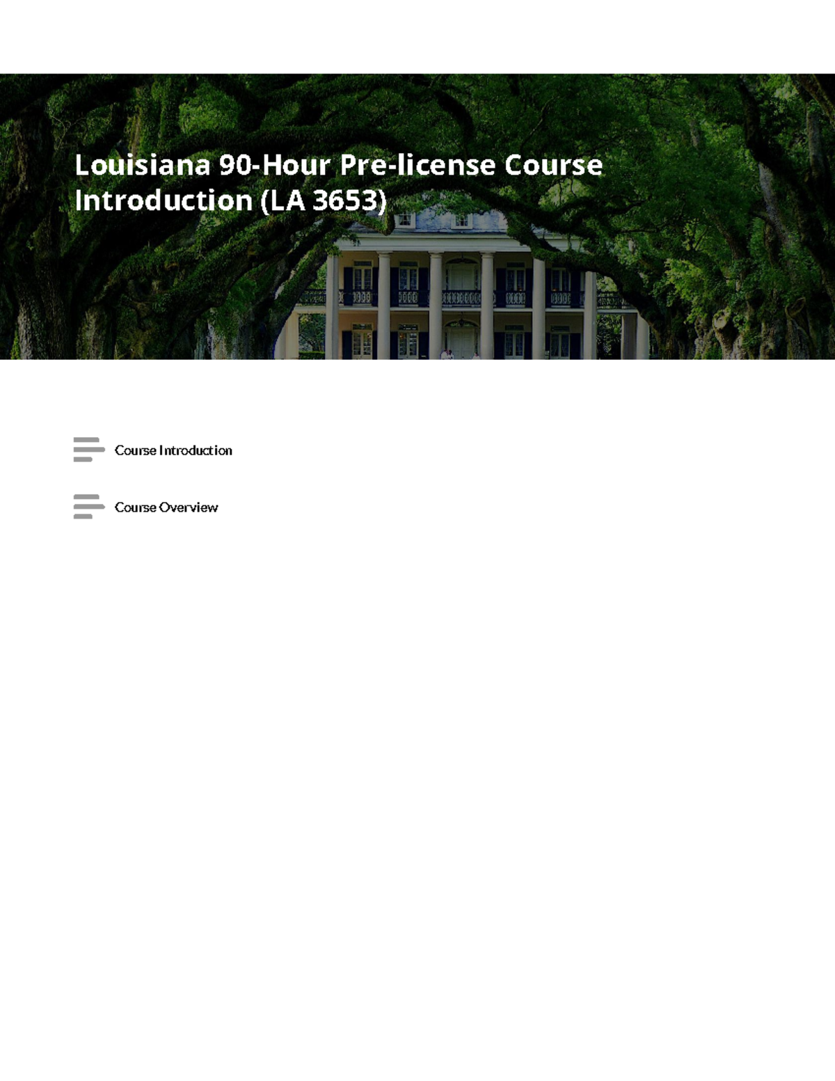 Louisiana 90-Hour Pre-License Course Overview (LA 3653) - Studocu