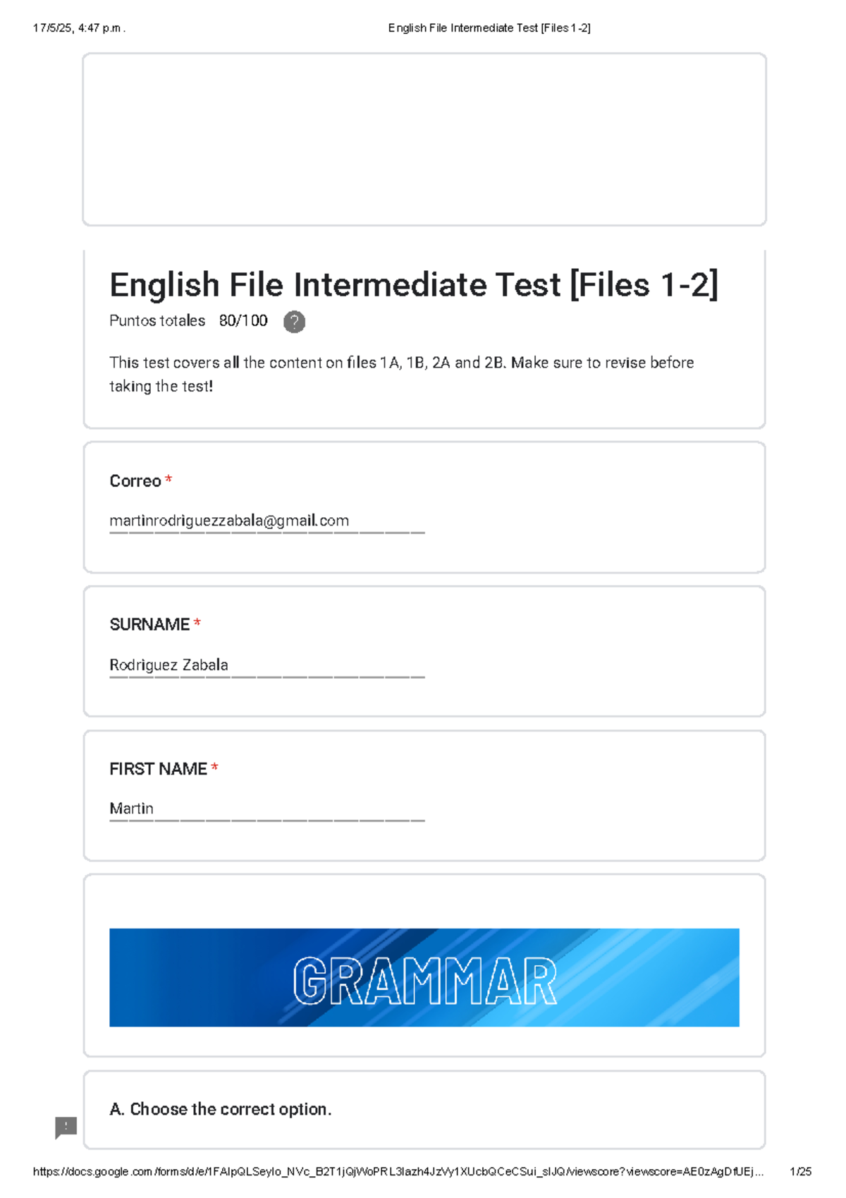English File Intermediate Test (Files 1A-2B) - Revision Guide - Studocu