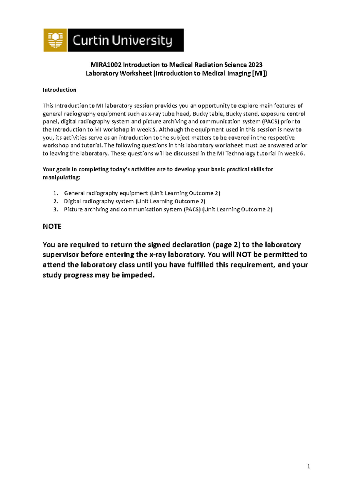 MIRA1002 IMRS Introduction to MI Lab Worksheet 2023 - MIRA1002 ...