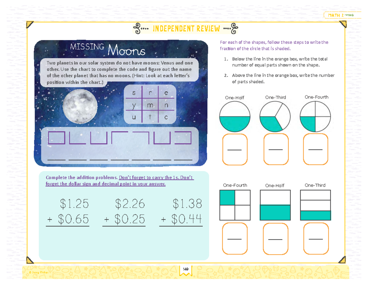 MATH 2 Lesson 51 Homework Review on Fractions and Shapes - Studocu