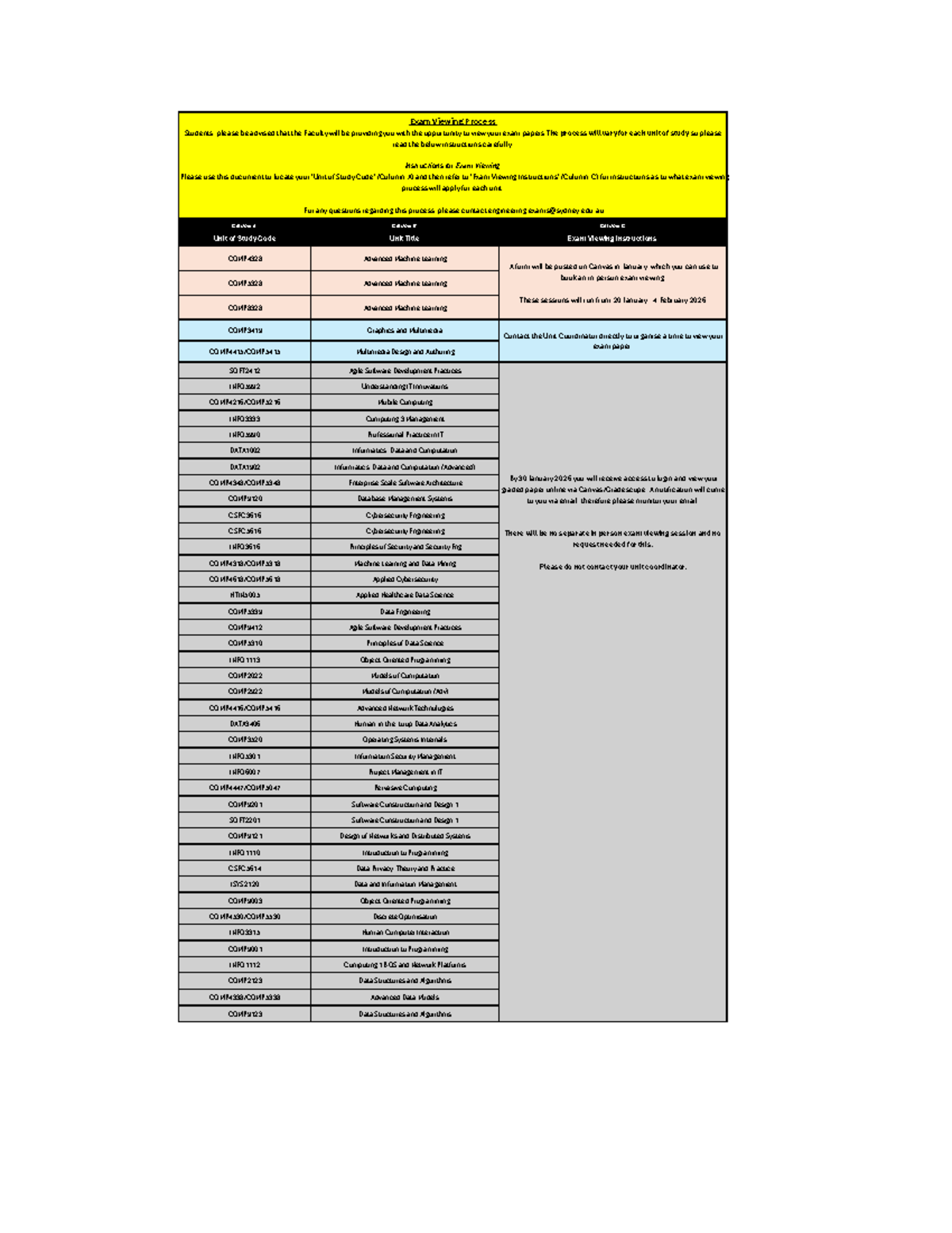 S2 2025 Exam Viewing Process for CS Students - Studocu