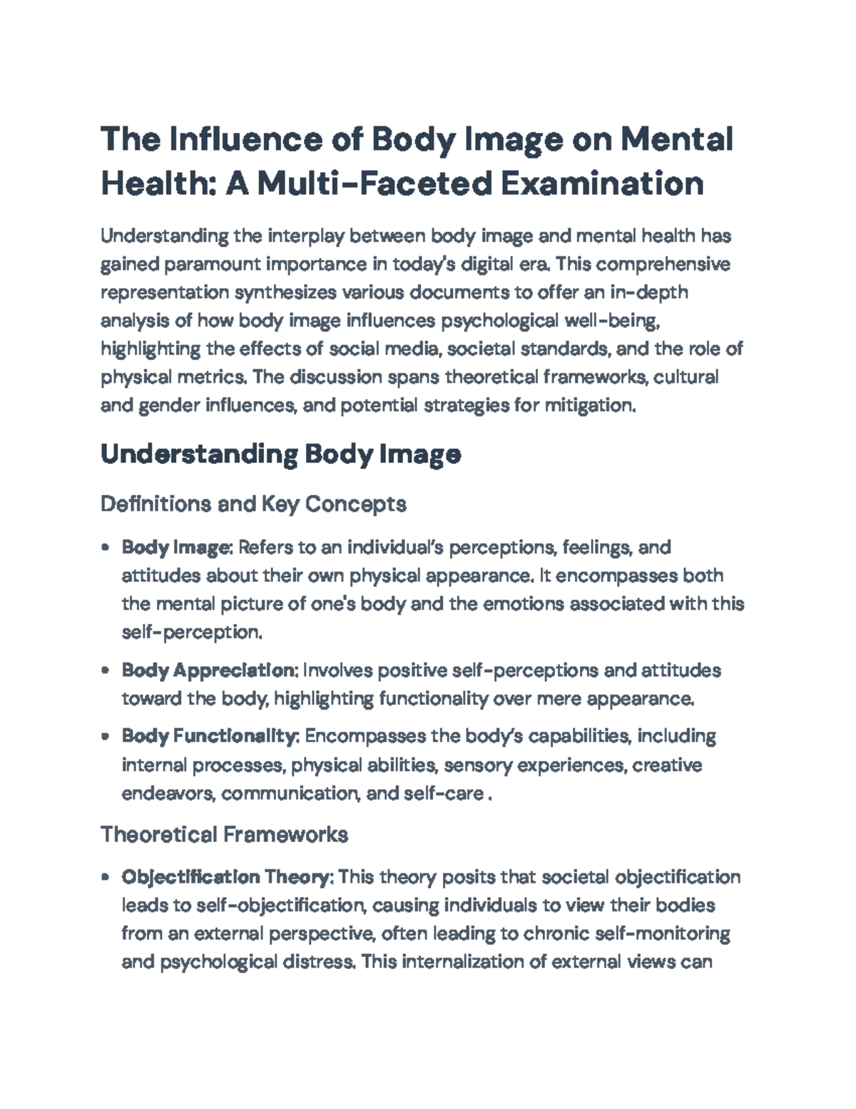 Influence of Body Image on Mental Health: A Comprehensive Analysis ...
