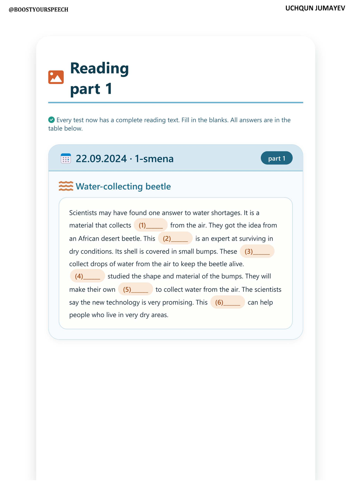 Reading Comprehension Exercises Part 1 UCHQUN JUMAYEV - Studocu