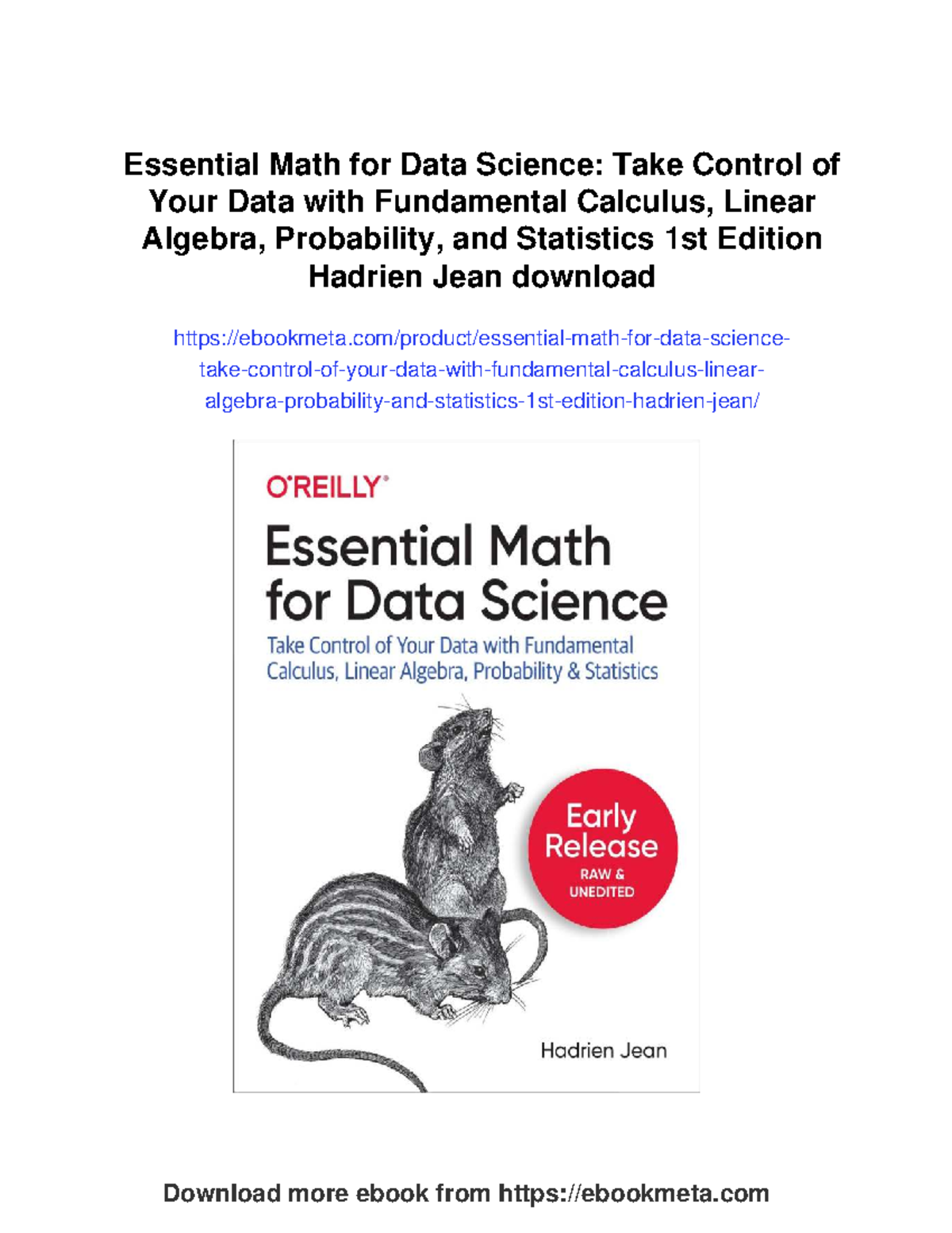 Essential math for data science: mastering calculus, algebra, and stats ...