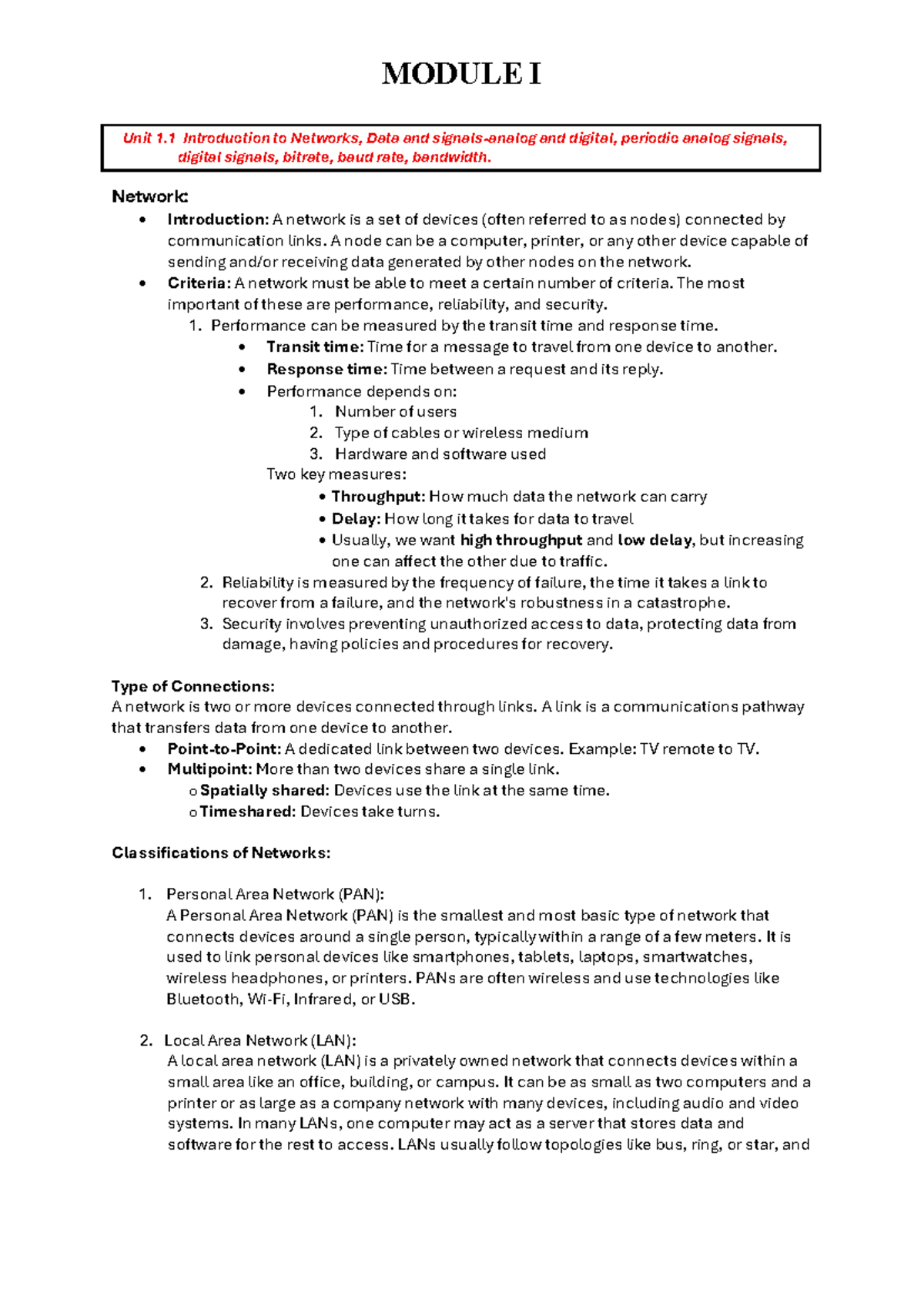 Networking Fundamentals: Module I - Introduction to Networks and ...