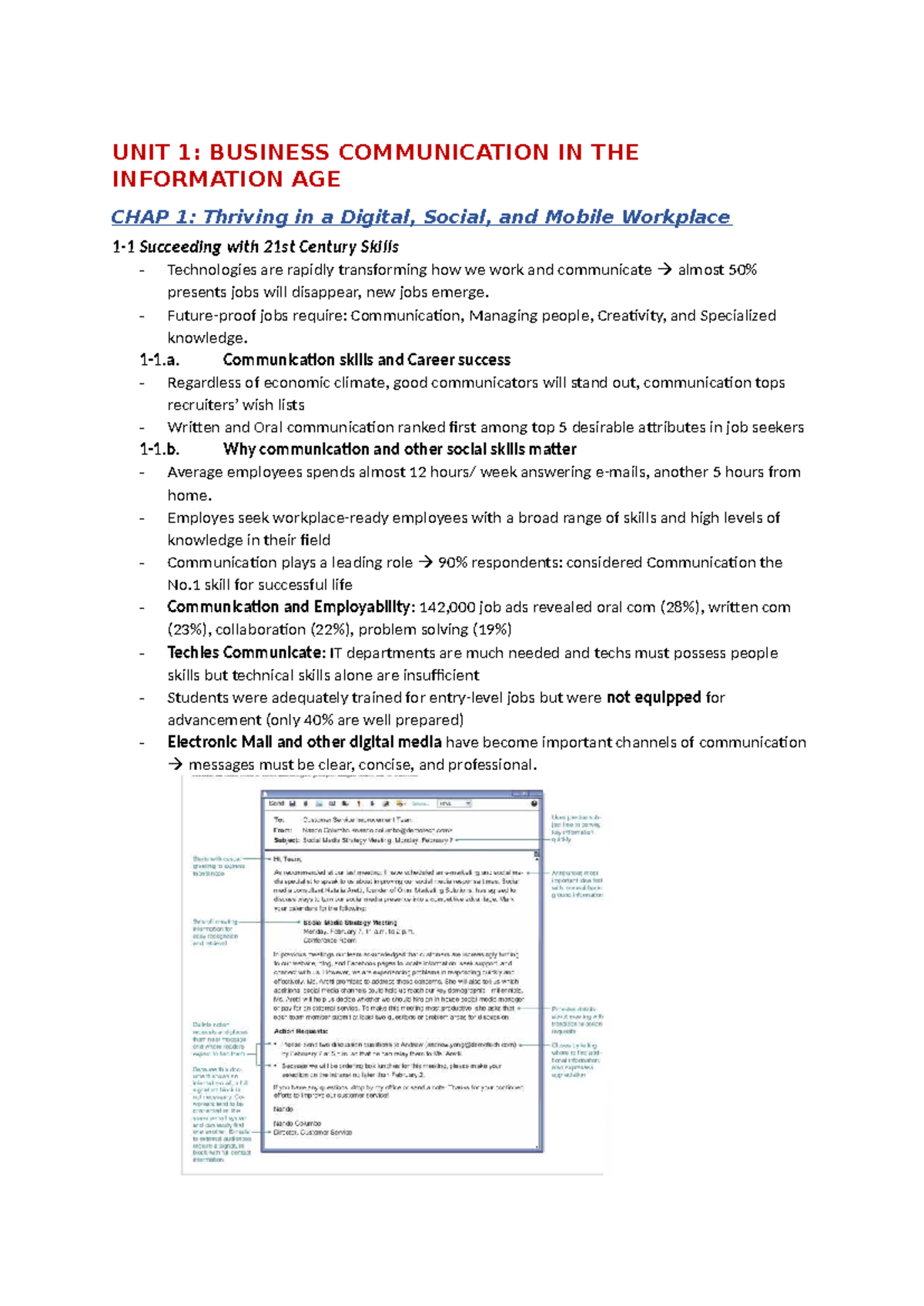 BUS 101: Business Communication in the Digital Age - Unit 1 Overview ...
