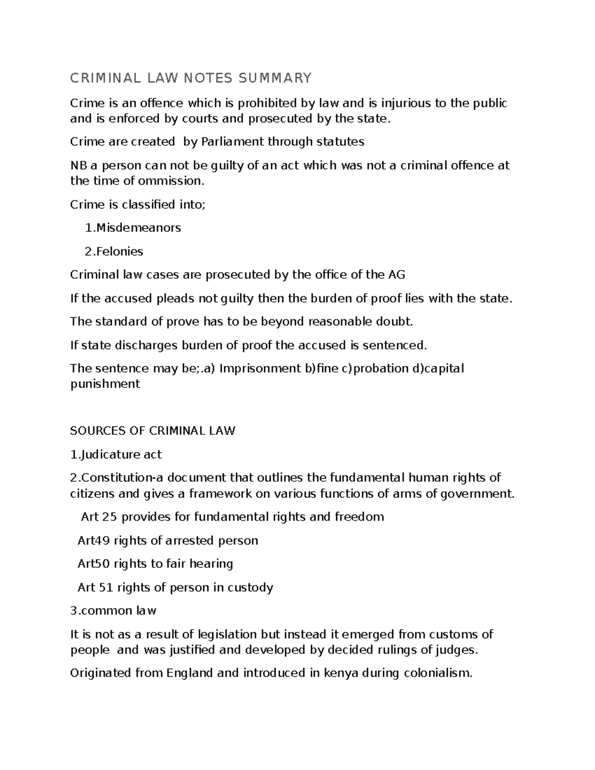 CRIM 101: Comprehensive Summary of Criminal Law Principles - Studocu