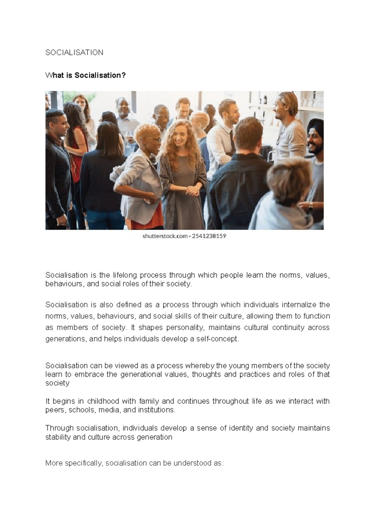 SOC 101: Socialization Notes - Understanding Cultural Norms and Values ...