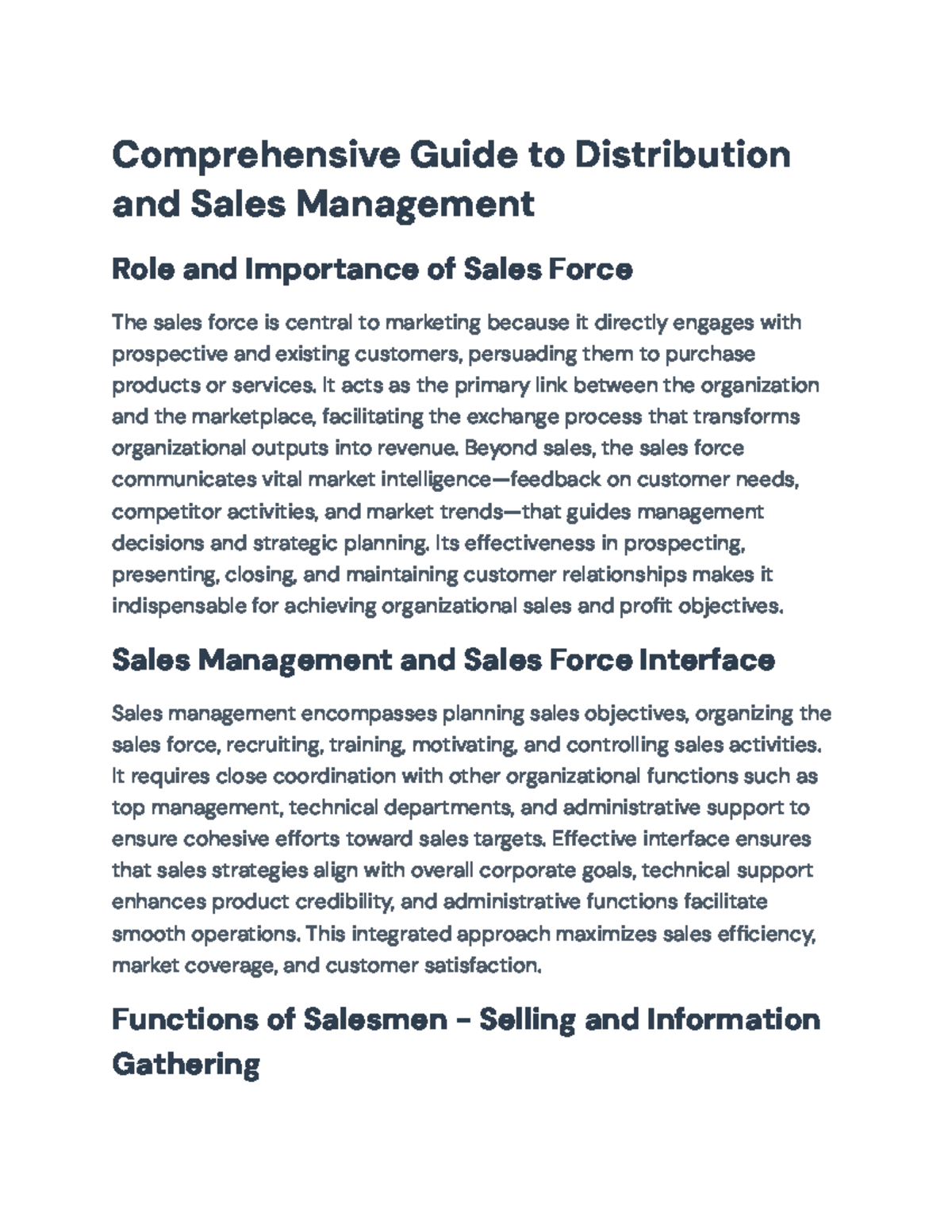 Comprehensive Guide to Sales Management & Training Strategies (SM 101 ...