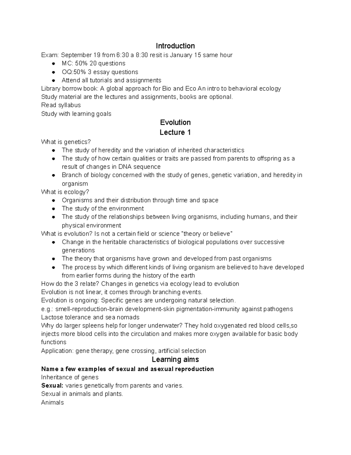 Genetics 101: Comprehensive Study Guide for Final Exam (BIO 202 ...