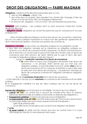 Droit des obligations - Panthéon-Sorbonne University - Studocu