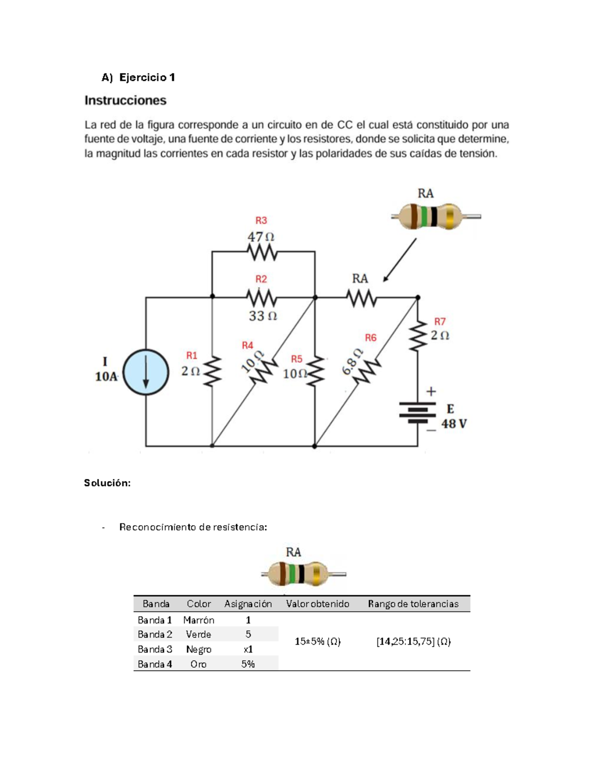 Ejercicio 1: Solución de Circuitos Eléctricos - Electrotecnia (ELECTRO 101) - Document Preview