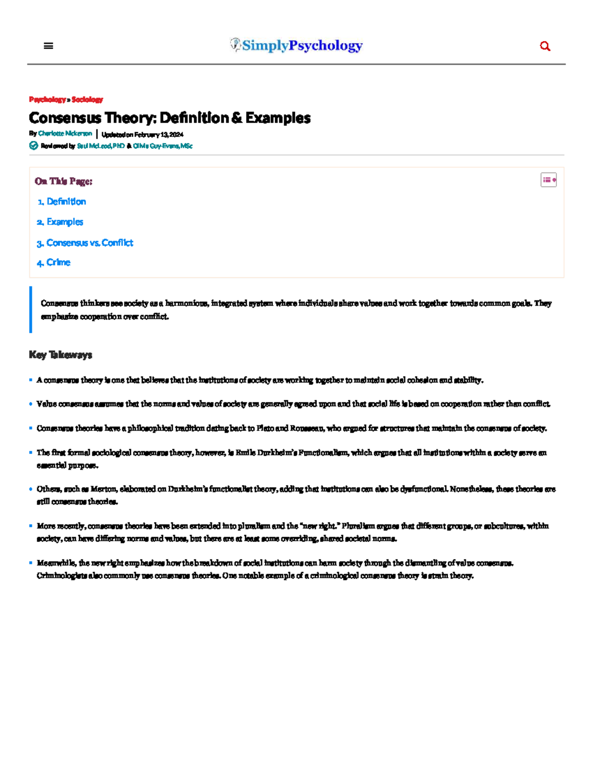 Consensus Theory: Definitions and Illustrative Examples - - Studocu