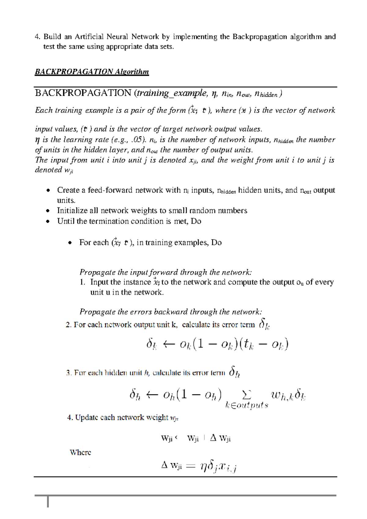 Back propagation Network - 4. Build an Artificial Neural Network by ...