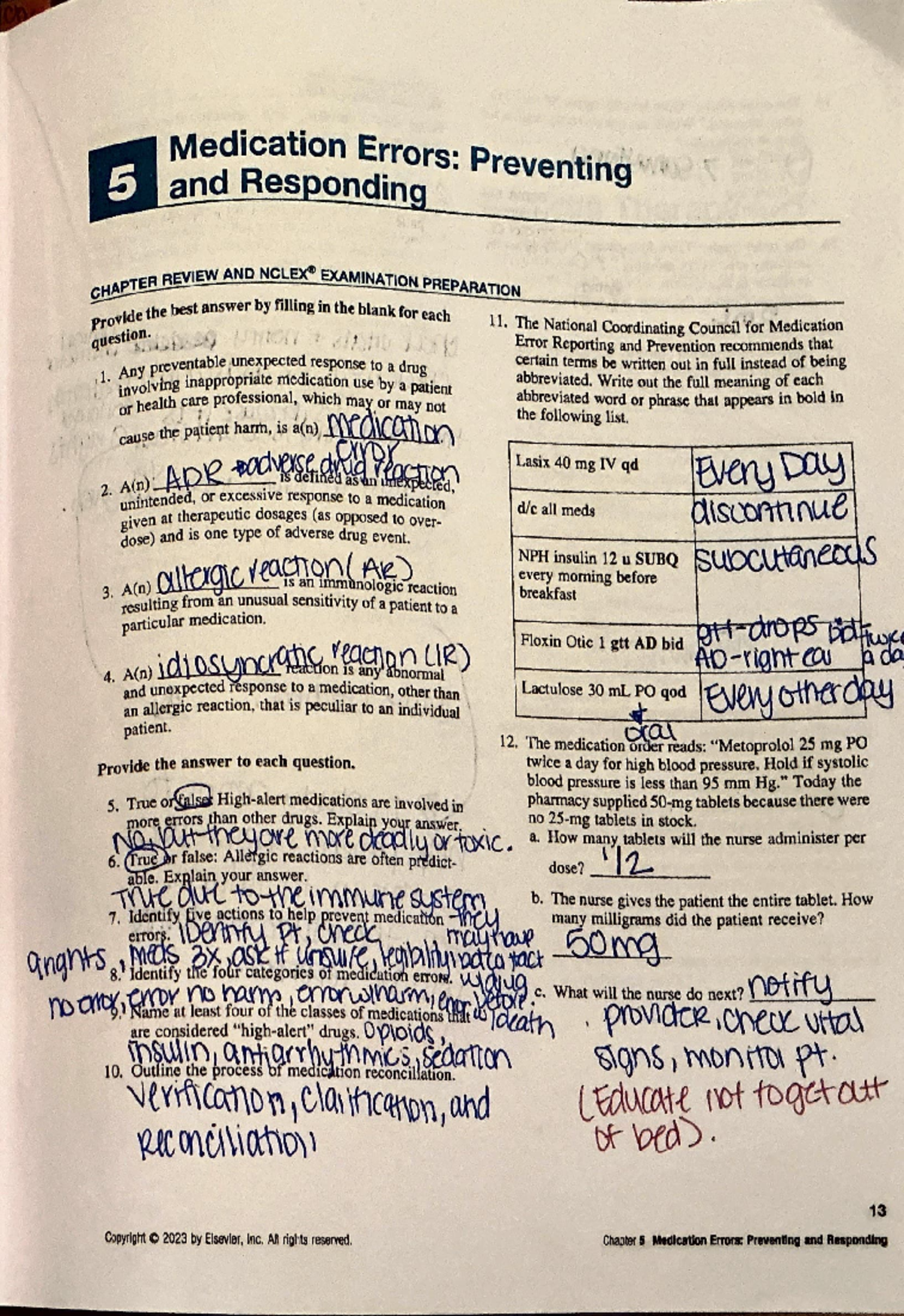 Week 2 PHARM 101: Medication Errors and Responses - Study Guide Notes ...