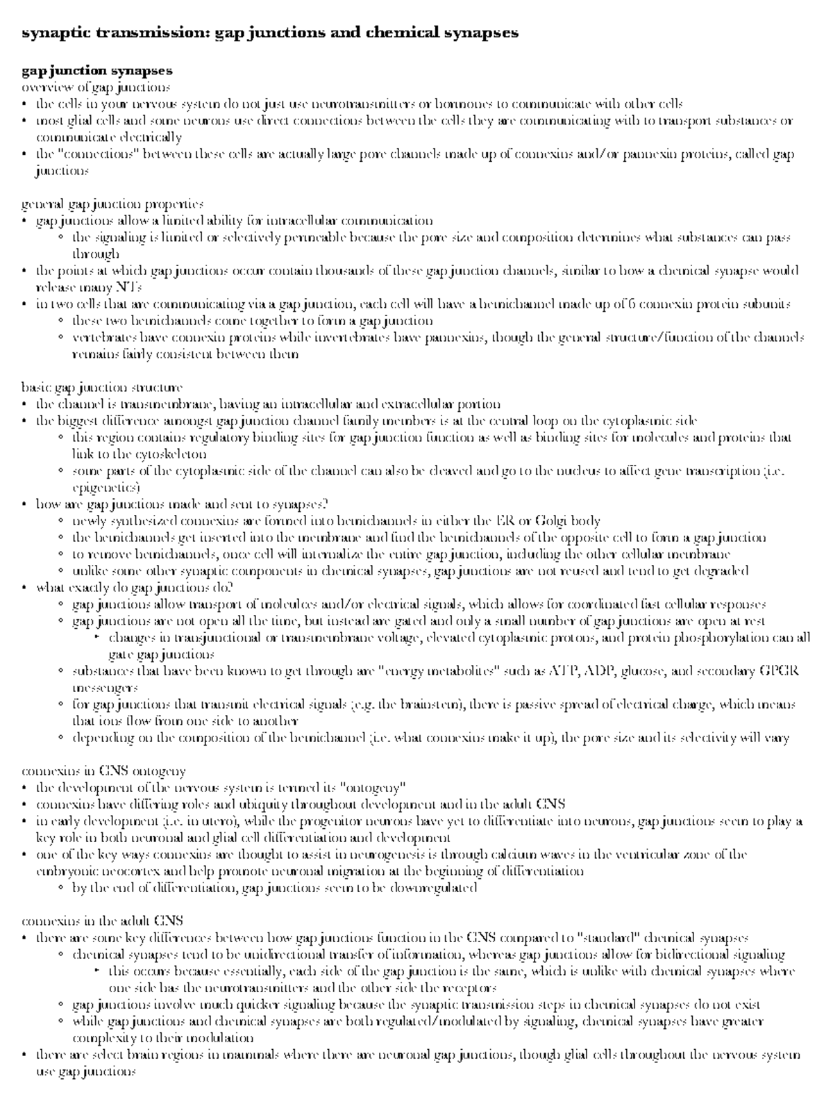 Cellular Neurobiology Exam 3 Study Guide: Synaptic Transmission ...
