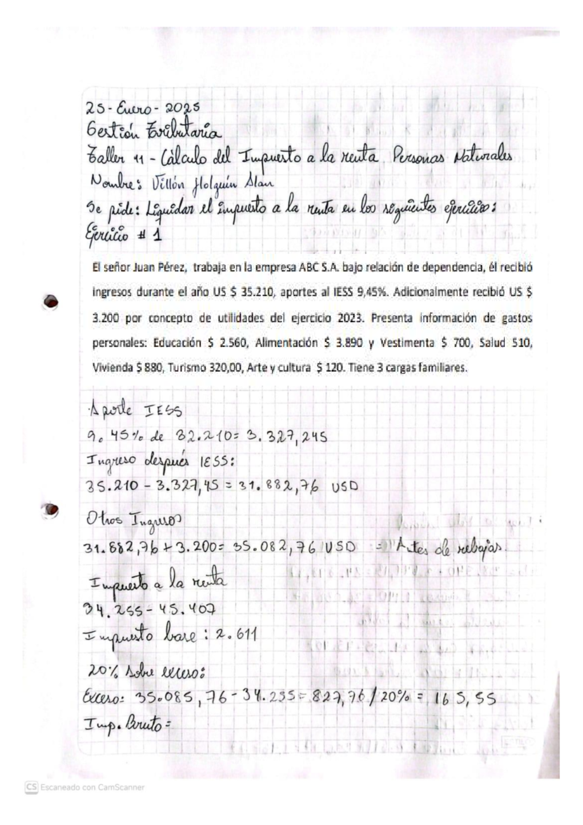 Taller 11 - Cálculo del Impuesto a la Renta Personas Naturales - 2025 ...