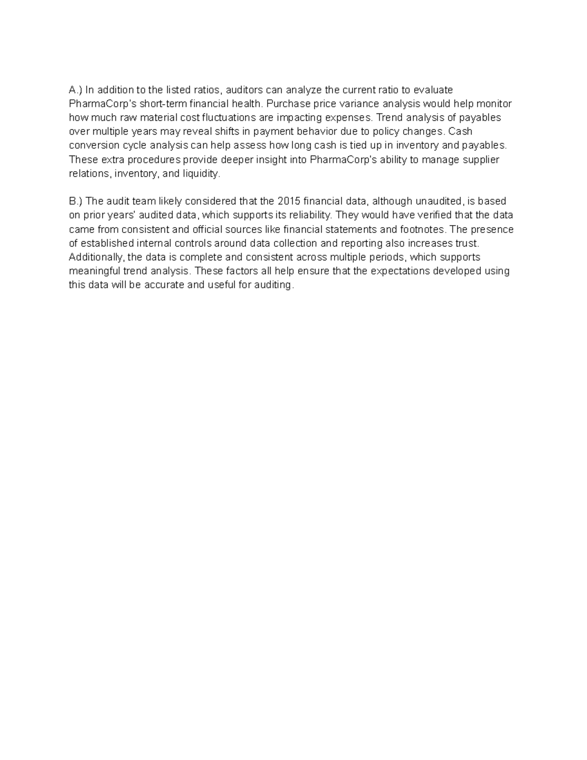 Case Analysis-1: Evaluating Financial Health & Data Reliability - Studocu