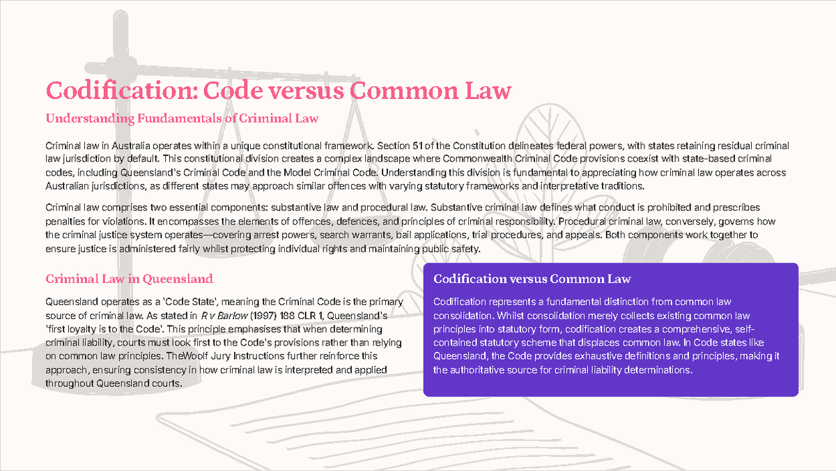 Understanding Criminal Law: Codification vs Common Law (CRIM101) - Studocu