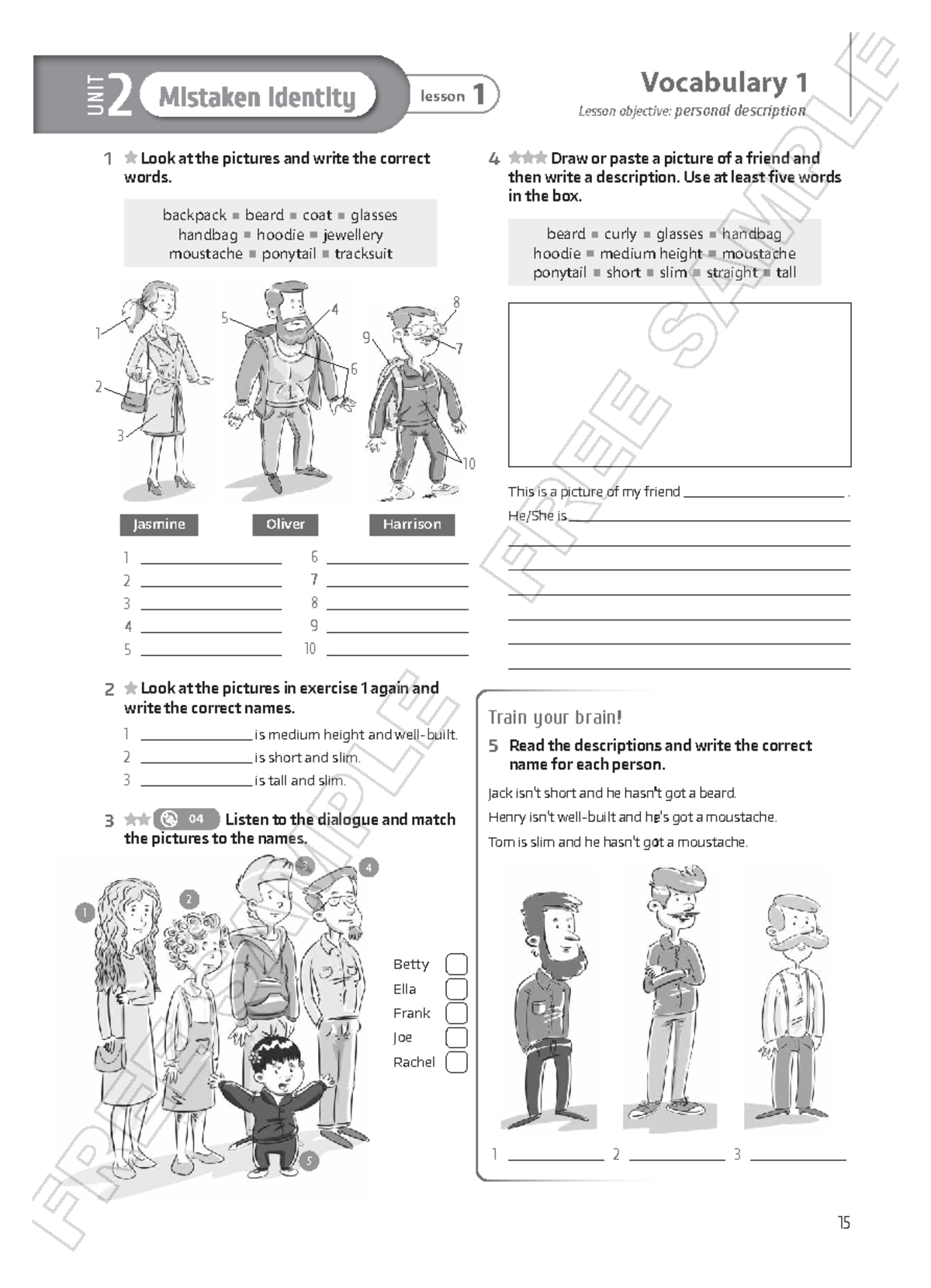 Brainy 7 WB Unit 2: Vocabulary & Grammar Exercises - Studocu