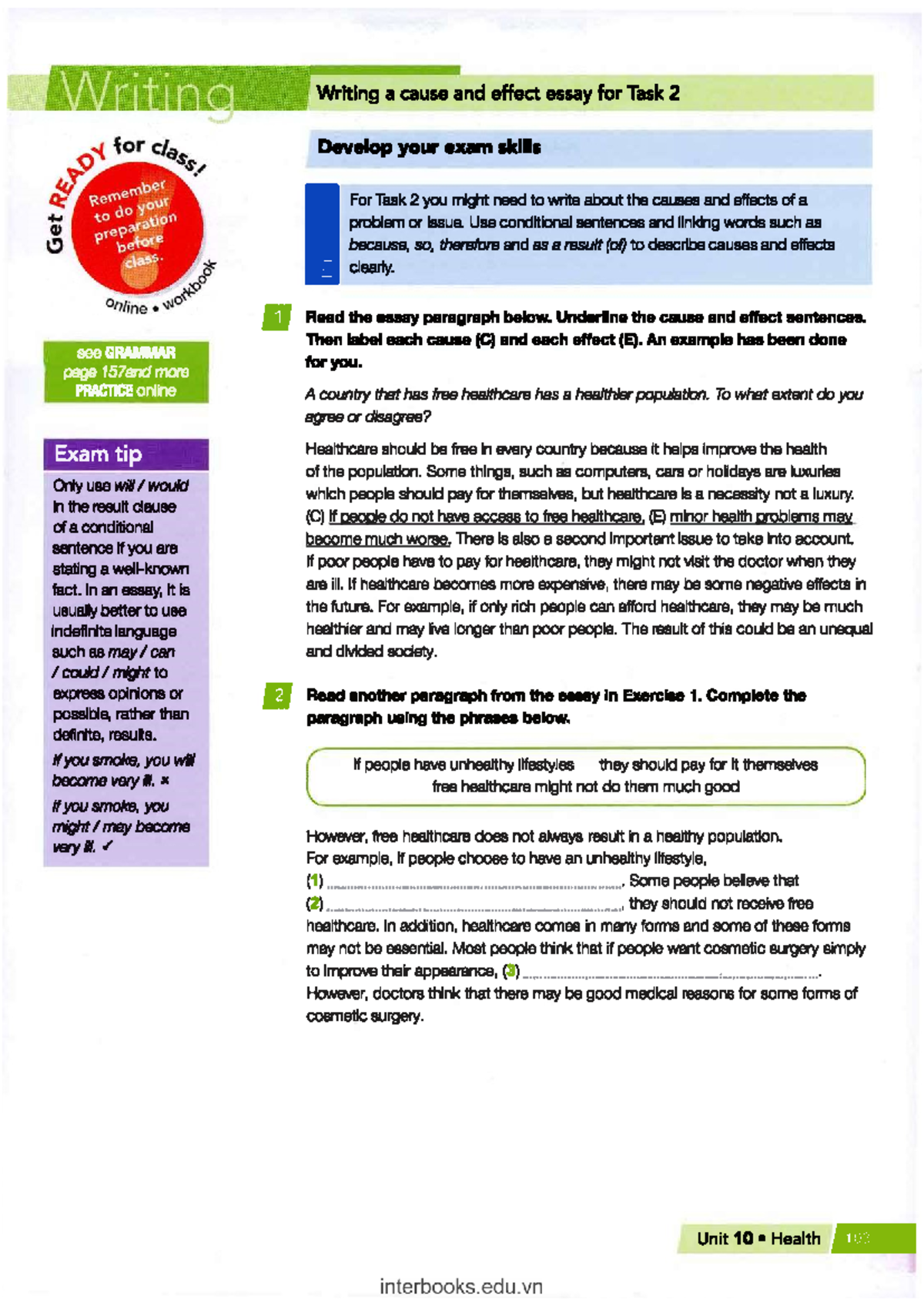 Conditional Sentences and Cause-Effect Essay Tips for Task 2 - Studocu