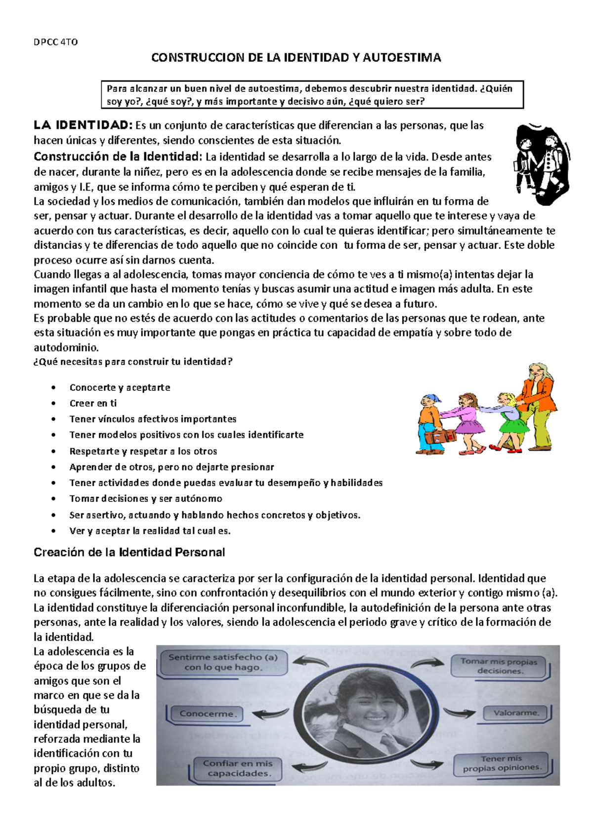 738796473 Tema 5 Construccion DE LA Identidad Y Autoestima - DPCC 4TO ...