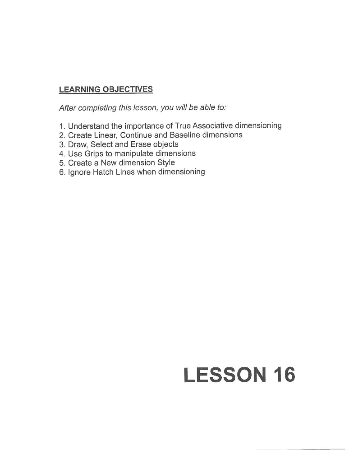 LEARNING OBJECTIVES FOR LESSON 16: DIMENSIONING TECHNIQUES - Studocu